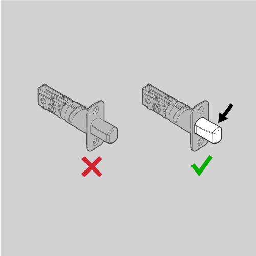 Comparison of latch with tapered bolt and non-tapered bolt