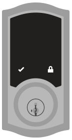 Checkmark and lock symbols illuminated