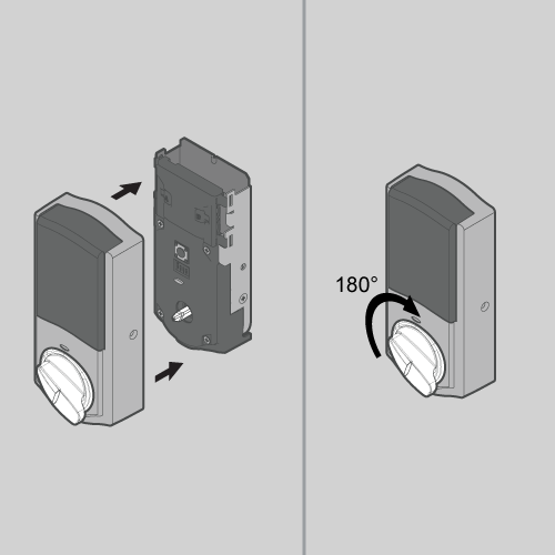 Placing the cover on the interior assembly and rotating the turnpiece with force